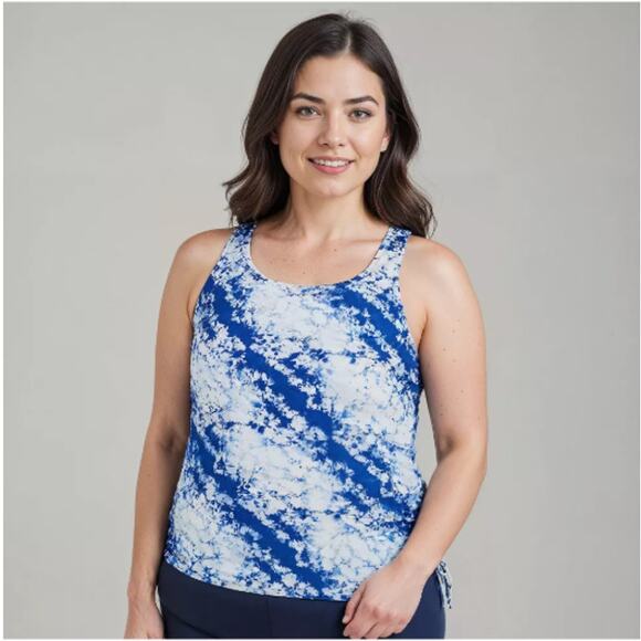 Calypsa by Modli Maya Medium Blue Tankini Swimwear Reg $60 - Picture 1 of 7